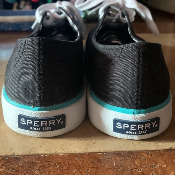 Black Canvas Sperry Tennis Shoes - Picture 6 of 6